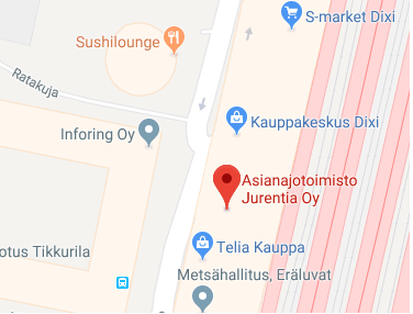 Yhteystiedot - toimistolle tulo Vantaa - Asianajotoimisto Jurentia -  Helsinki, Espoo, Vantaa